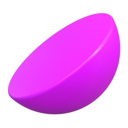 Half Circle Shape  3D Icon