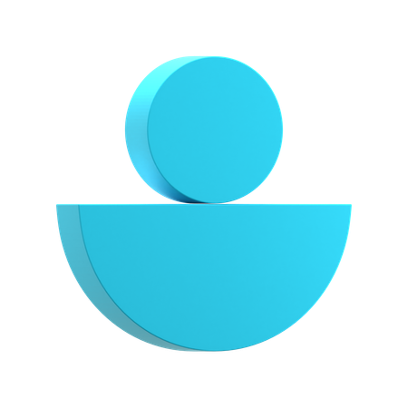 Half Circle & Small Circle  3D Icon