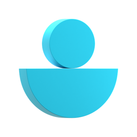 Half Circle & Small Circle  3D Icon