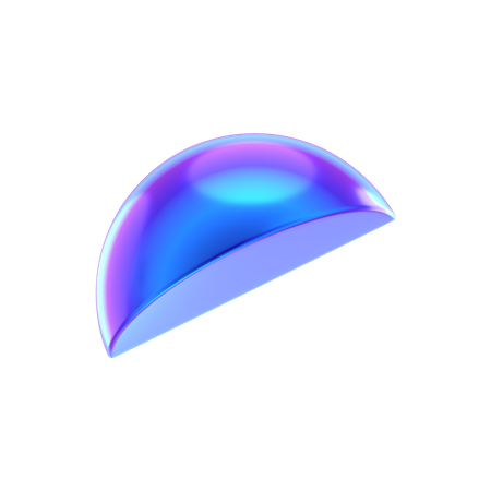Half Cube Abstract Shape  3D Icon