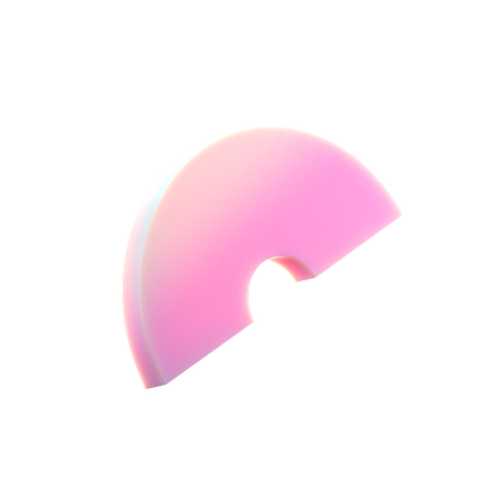 Half Disk  3D Icon