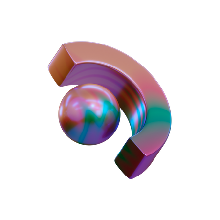 Half Donut  3D Icon