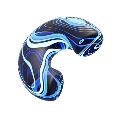 Half donut shape  3D Icon