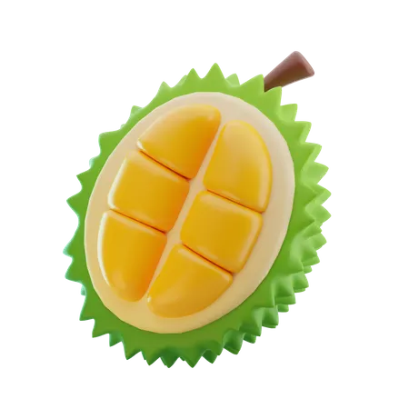Half Durian Fruit 3 D Illustration 3D Icon