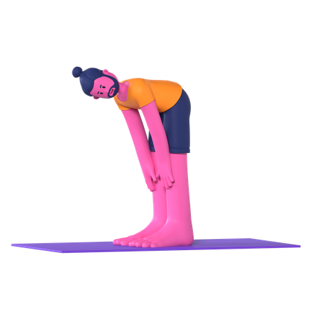 Half Forward Bend Pose  3D Icon