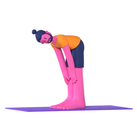 Half Forward Bend Pose  3D Icon