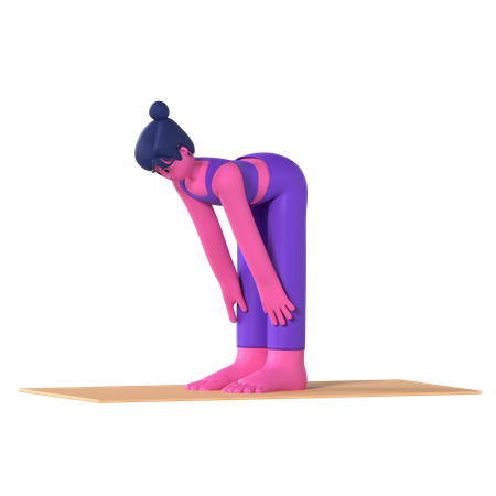 Half Forward Bend Pose  3D Icon