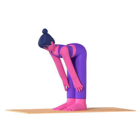 Half Forward Bend Pose  3D Icon