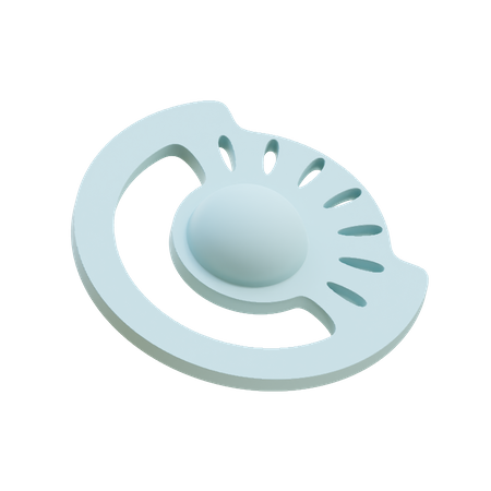 Half Lime Circle  3D Icon