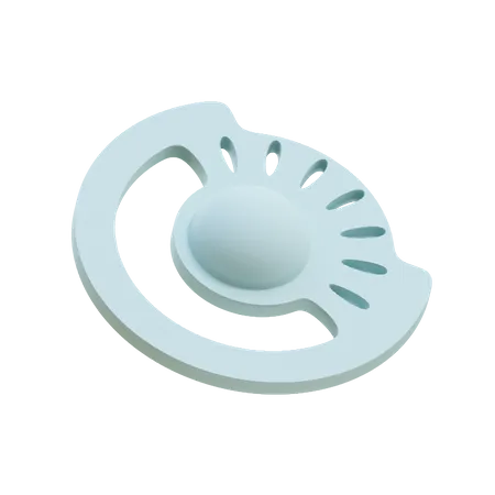 Half Lime Circle  3D Illustration