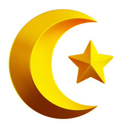 반달과 별  3D Icon