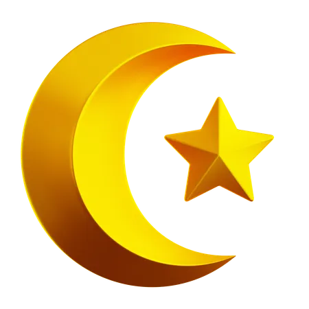 반달과 별  3D Icon