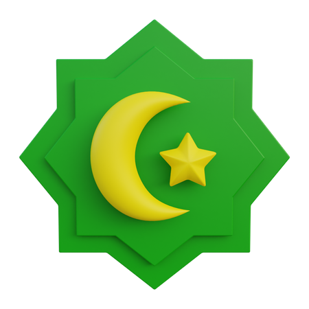 Half Moon And Star  3D Icon