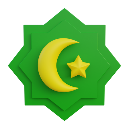Half Moon And Star 3D Icon