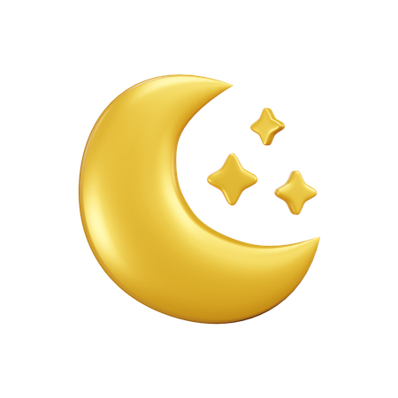 Half moon and star weather  3D Icon