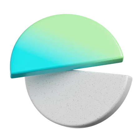 Half Of Pie Shape  3D Icon