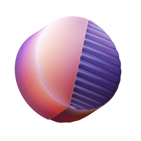 Half Patterned Circle Shape  3D Icon