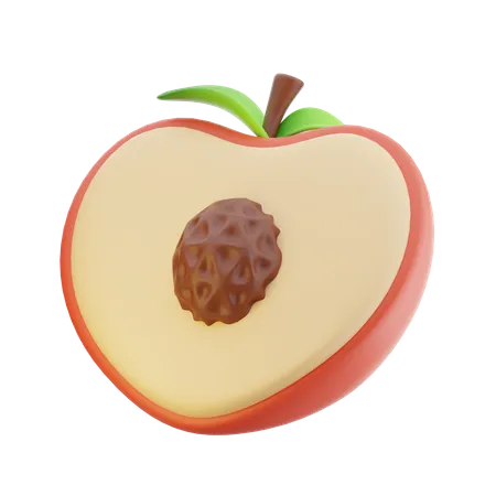 Half Peach  3D Icon