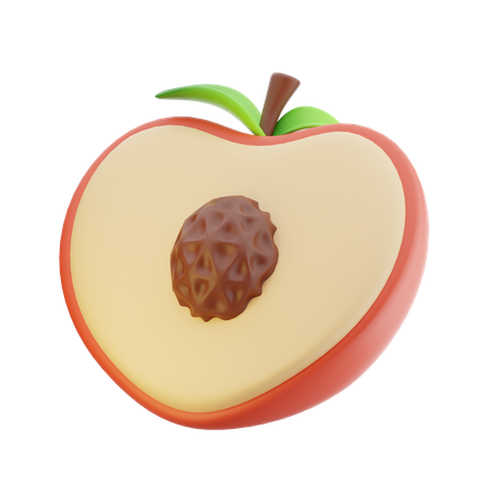 Half Peach  3D Icon