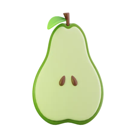 Half Pear Fruit 3 D Illustration 3D Icon