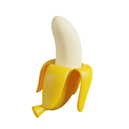 Half Peeled Banana  3D Icon