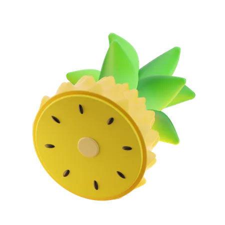 Half Pineapple Fruit 3 D Illustration 3D Icon