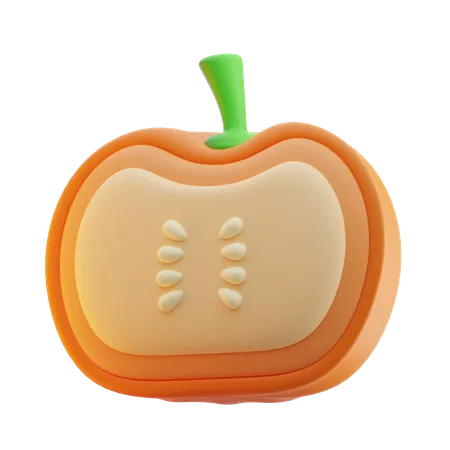 Half Pumpkin  3D Icon