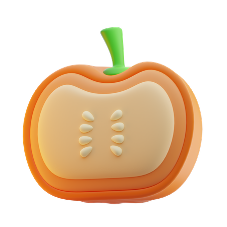 Half Pumpkin  3D Icon