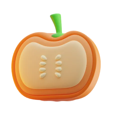 Half Pumpkin Fruit 3 D Illustration 3D Icon