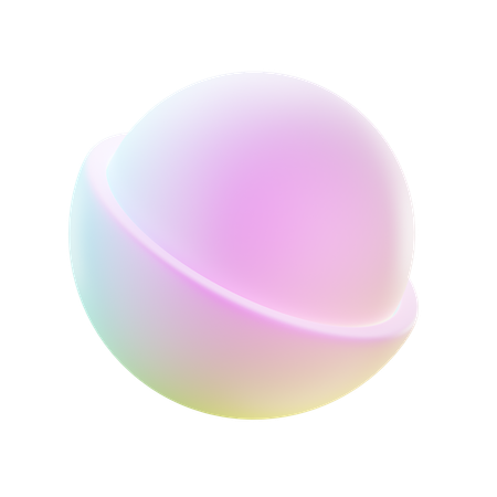 Half Round Abstract Shape  3D Icon