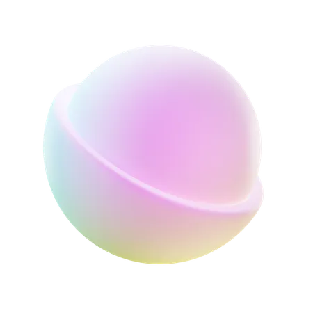 Half Round Abstract Shape  3D Icon