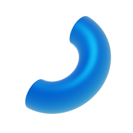 Half Round Blue Shape  3D Icon