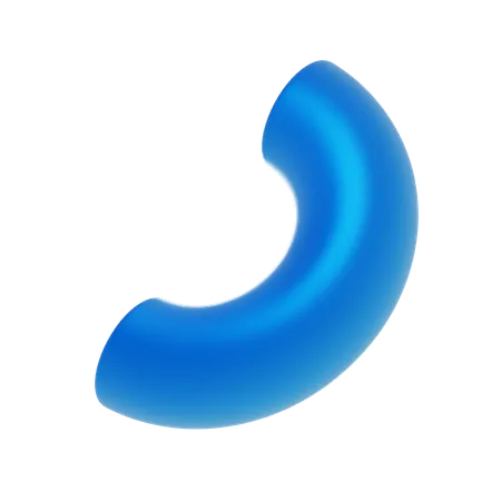 Half Round Blue Shape  3D Icon