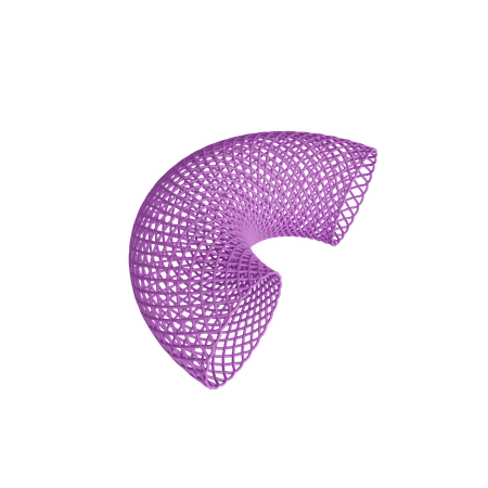 Half round pipe  3D Illustration