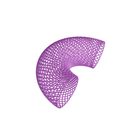 Half round pipe  3D Illustration