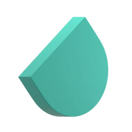 Half Rounded Rectangle  3D Icon