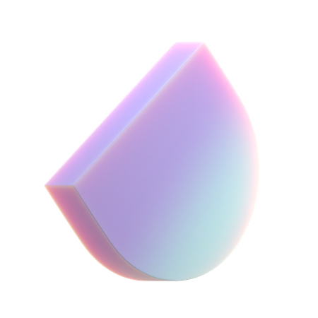 Half Rounded Rectangle  3D Icon
