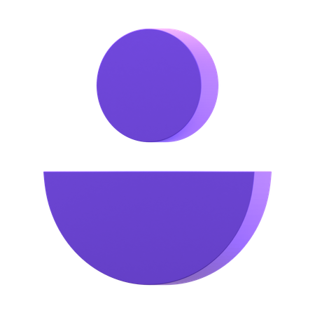 Half & Small Full Circle  3D Icon