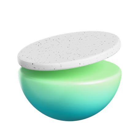 Half Sphere And Pie  3D Icon