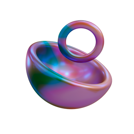 Half Sphere and ring  3D Illustration