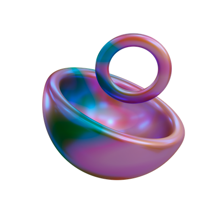 Half Sphere and ring 3D Illustration