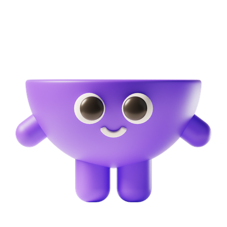 Half sphere character  3D Icon