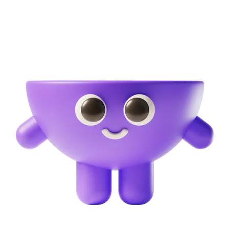 Half sphere character  3D Icon