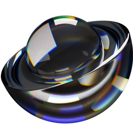 Half sphere core 1 dark  3D Icon