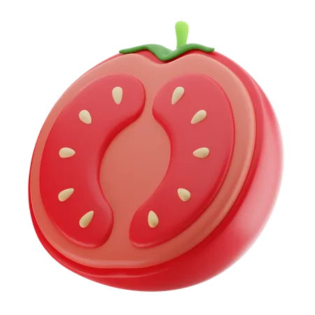 Half Tomato Fruit 3 D Illustration 3D Icon