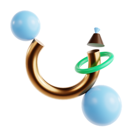 Half Tours Abstract Shape  3D Icon