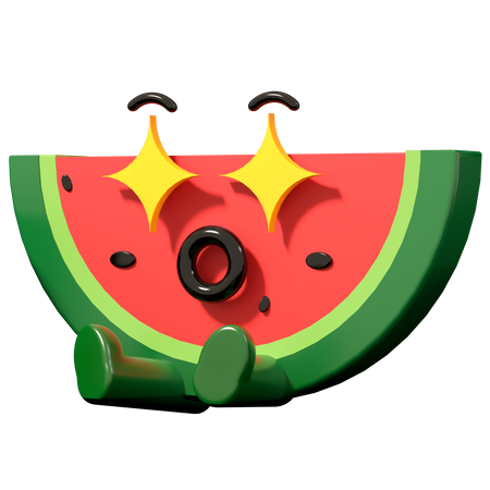 Half watermelon  3D Illustration