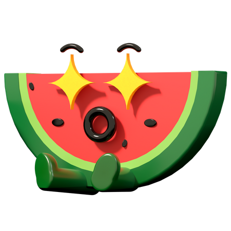 Half watermelon 3D Illustration