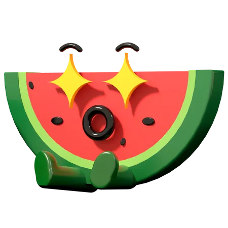 Half watermelon  3D Illustration