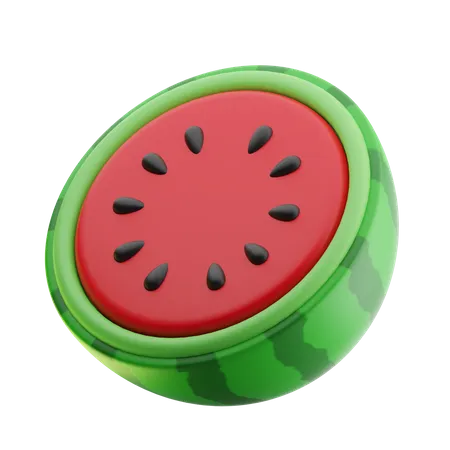Half Watermelon Fruit 3 D Illustration 3D Icon